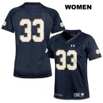 Notre Dame Fighting Irish Women's Shayne Simon #33 Navy Under Armour No Name Authentic Stitched College NCAA Football Jersey FGC3099JU